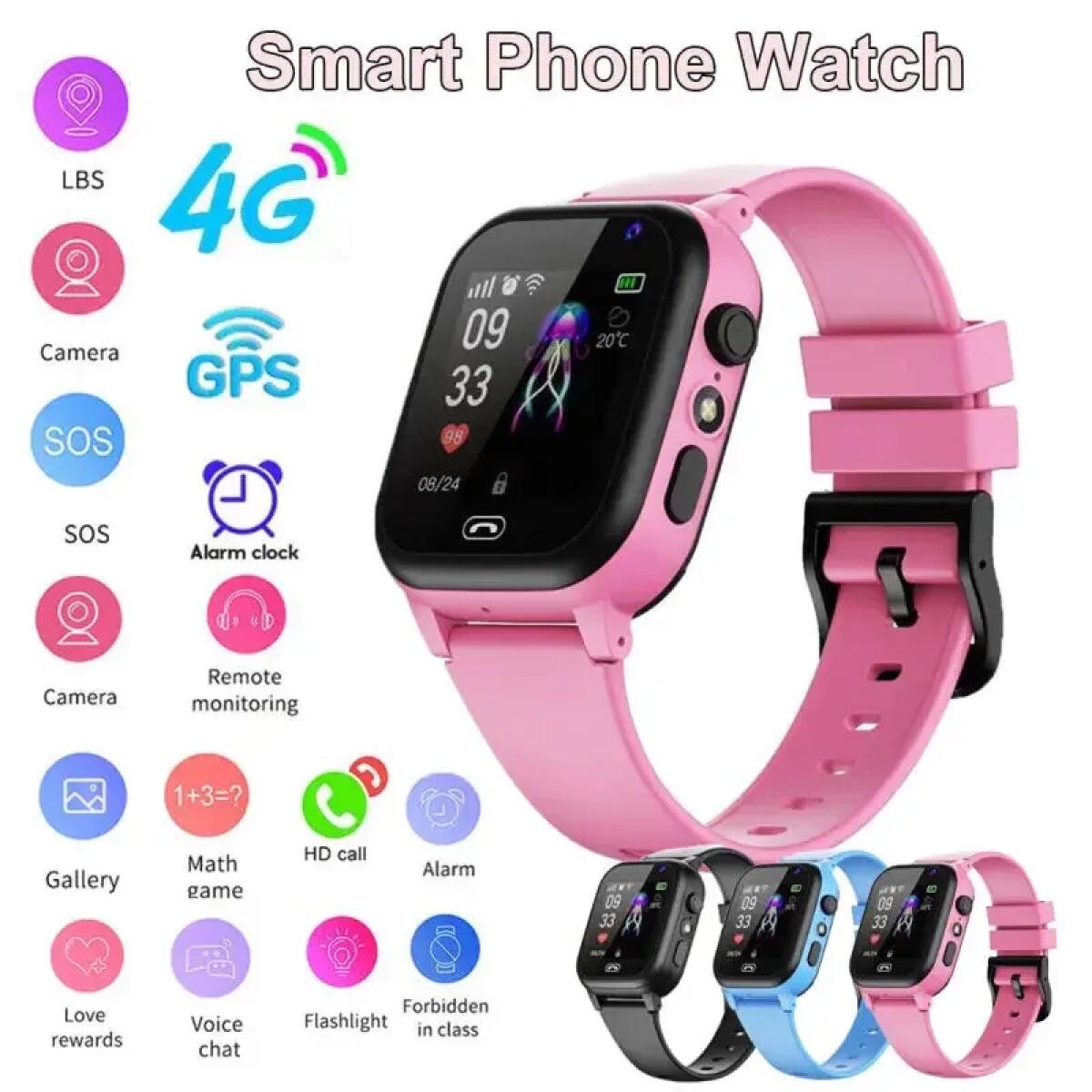 Smartwatch Watches For Kids With Gps - Dziecięcy Smartwatch 4G Wielofunkcyjny Wodoodporny SOS