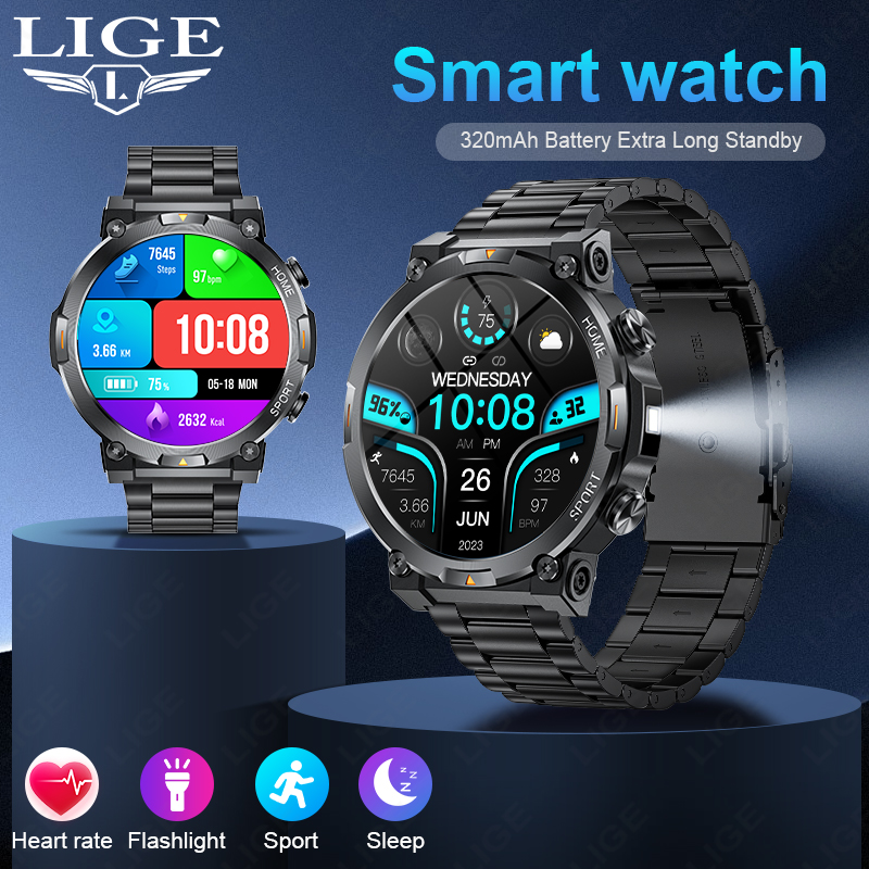 Smartwatch Latest Watches For Men - LIGE Smartwatch Sportowy Męski 1.43 cala,